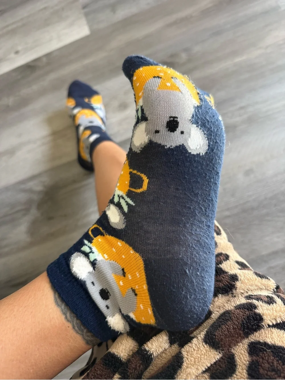 Koala Socks Navy Blue Gray Yellow Good Used Condition Women’s